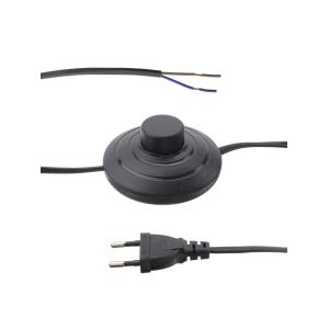 Шнур сетевой 1.7м с выключателем, кнопка, черный Navigator, для бра