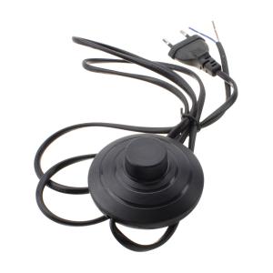 Шнур сетевой 1.7м с выключателем, кнопка, черный Navigator, для бра