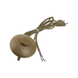 Шнур сетевой 1.7м с выключателем, кнопка, коричневый Navigator, для бра