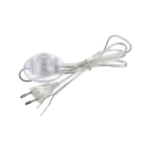 Шнур сетевой 1.7м с выключателем, кнопка, прозрачный Navigator, для бра