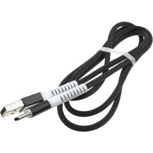 Шнур USB A - USB Type C 1м Smartbuy черный с белым
