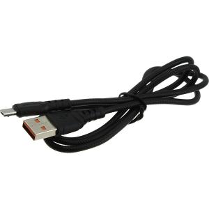 Шнур USB A-microUSB B 5PIN 1.0м, 2,4А D06V, черный