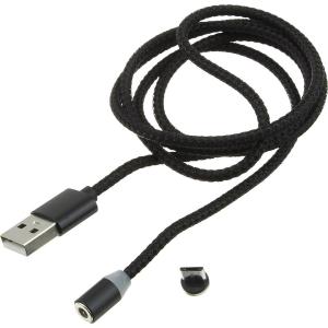 Шнур USB A-microUSB B 5PIN 1.0м магнитный оплетка ткань