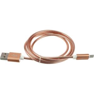Шнур USB A-microUSB B 5PIN 1м оплетка металл, бронированный
