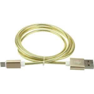 Шнур USB A-microUSB B 5PIN 1м оплетка металл, бронированный