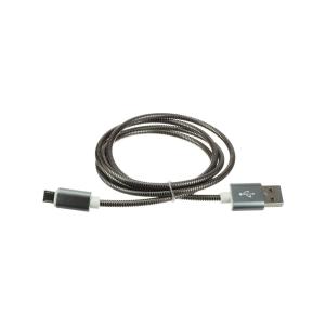 Шнур USB A-microUSB B 5PIN 1м оплетка металл, бронированный