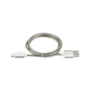 Шнур USB A-microUSB B 5PIN 1м оплетка металл, бронированный