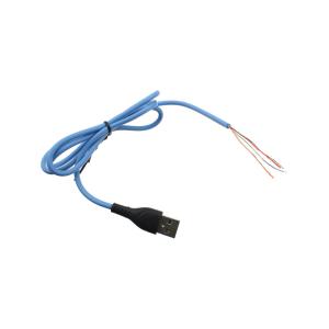 Шнур USB A-microUSB B 5PIN 1м силикон, морозостойкий, 3.5А, OTG, голубой, быстрая зарядка