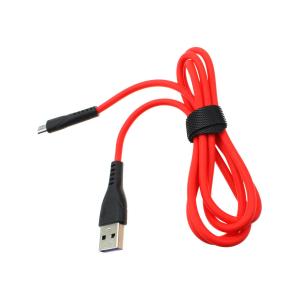 Шнур USB A-microUSB B 5PIN 1м силикон, морозостойкий, 3.5А, OTG, красный, быстрая зарядка