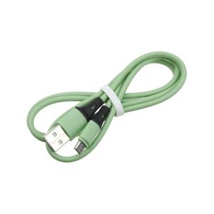 Шнур USB A-microUSB B 5PIN 1м силикон, морозостойкий, мятный