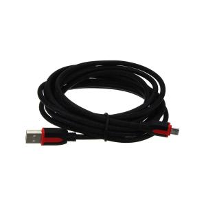 Шнур USB A-microUSB B 5PIN 3м оплетка "карбон"
