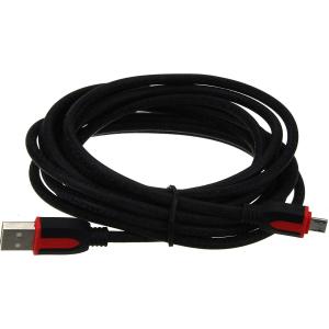 Шнур USB A-microUSB B 5PIN 3м оплетка "карбон"