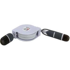 Шнур USB A-microUSB B/iPhone 5 1.0м плоский кабель на рулетке