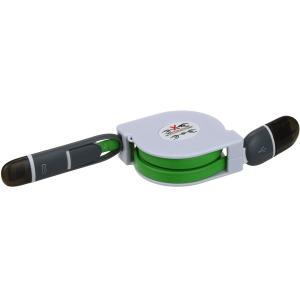 Шнур USB A-microUSB B/iPhone 5 1.0м плоский кабель на рулетке