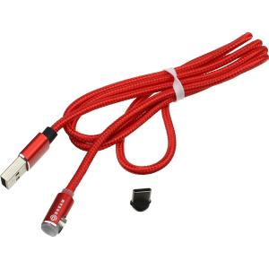 Шнур USB A-Type-C 1.0м магнитный оплетка ткань, угловой штекер, Fumiko U50