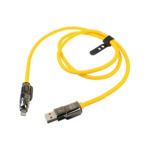 Шнур USB А-TypeC/совместимый с iPhone 5/Type C 240W 1м, желтый