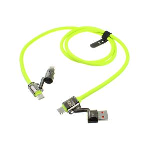 Шнур USB А-TypeC/совместимый с iPhone 5/Type C 240W 1м, зеленый