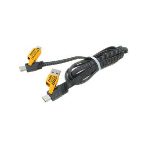 Шнур USB А-TypeC/совместимый с iPhone 5/Type C 27W 1м, серый