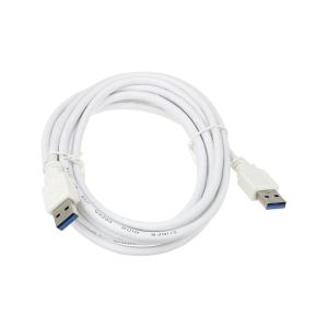 Шнур USB A-USB A 3.0 3м прорезиненный, белый
