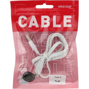 Шнур USB A-USB Type C 1,0м Smartbuy, плоский, белый