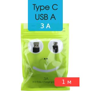 Шнур USB A-USB Type C 1м Hoco X13 Easy black 