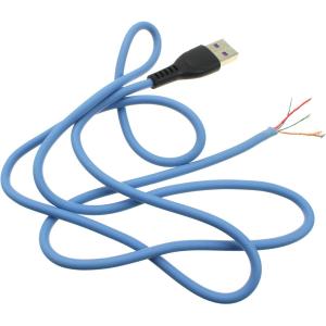 Шнур USB A-USB Type C 1м морозостойкий, 5А, голубой, быстрая зарядка