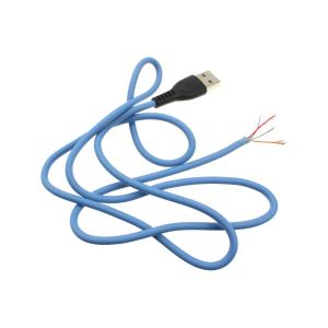 Шнур USB A-USB Type C 1м морозостойкий, 5А, голубой, быстрая зарядка