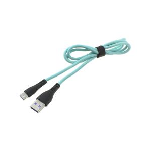 Шнур USB A-USB Type C 1м морозостойкий, 5А, мятный, быстрая зарядка