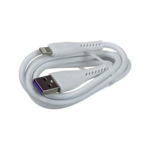 Шнур USB дата-кабель совместимый с iPhone 5 1м OD4.0/ROHS/медь 2,5A, белый