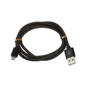 Шнур USB дата-кабель совместимый с iPhone 5 1м оплетка ткань