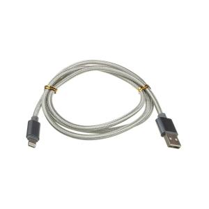 Шнур USB дата-кабель совместимый с iPhone 5 1м оплетка ткань