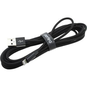 Шнур USB дата-кабель совместимый с iPhone 5 3м Perfeo, нейлон черный I4304