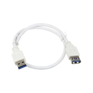 Шнур USB-USB(G) 0.5м USB3.0 прорезиненный, белый 