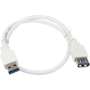 Шнур USB-USB(G) 0.5м USB3.0 прорезиненный, белый 