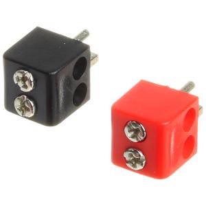 Штекер для акустики Точка-Тире 2шт красный + черный (без пайки) на кабель
