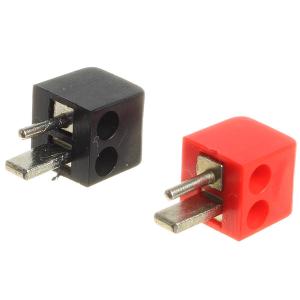 Штекер для акустики Точка-Тире 2шт красный + черный (без пайки) на кабель