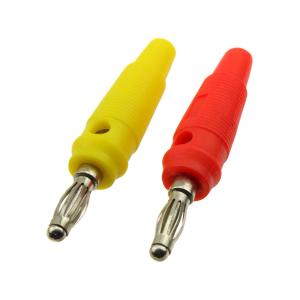 Штекер приборный "Банан" красный, желтый (упаковка 2шт)