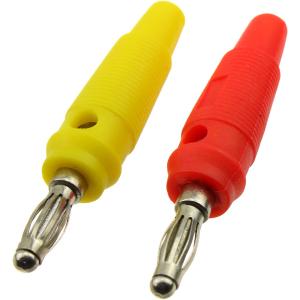 Штекер приборный "БАНАН" красный, желтый (упаковка 2шт)