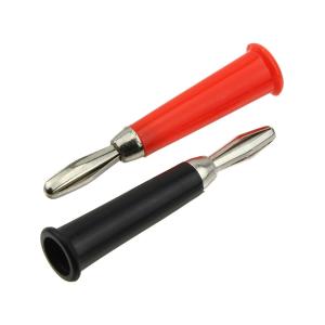 Штекер приборный "Банан" пара кр/черн под пайку, удлиненный