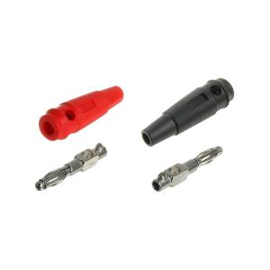 Штекер приборный "Банан" пара кр/черн под винт