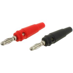 Штекер приборный "Банан" пара кр/черн под винт