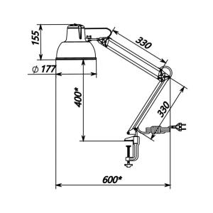 Светильник настольный Бета НДБ37-60-013 на струбцине черный