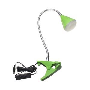 Светильник настольный PTL-016C Jazzway, зеленый, светодиодный, на прищепке