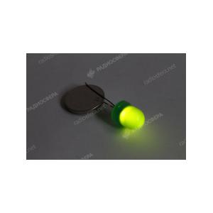 Светодиод 10мм, цвет зеленый, зеленая линза