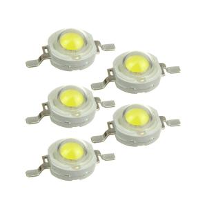 Светодиод 1W 120-130Lm, уп 5 штук белый холодный, 350mA, 1Вт, 6000-6500К, 