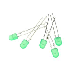 Светодиод 3х5мм, цвет изумрудный, матовая зеленая линза, упаковка 5шт