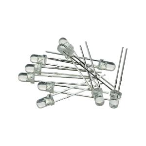 Светодиод 3мм, 3V, цвет зеленый, прозрачная линза, упаковка 10шт