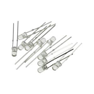 Светодиод 3мм, цвет белый холодный, прозрачная линза 3V, упаковка 10 штук