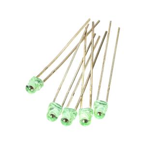 Светодиод 3мм, цвет изумрудный, линза светло-зеленая 120*, упаковка 5шт