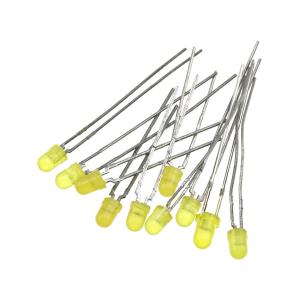 Светодиод 3мм цвет желтый, желтая матовая линза, 3v, упаковка 10 штук